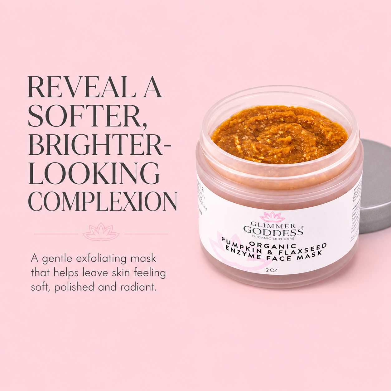 Organic Pumpkin Flaxseed Enzyme Face Mask – Brightening & Tightening Mask for Glowing Skin - Trending Wellness Store