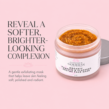 Organic Pumpkin Flaxseed Enzyme Face Mask – Brightening & Tightening Mask for Glowing Skin - Trending Wellness Store