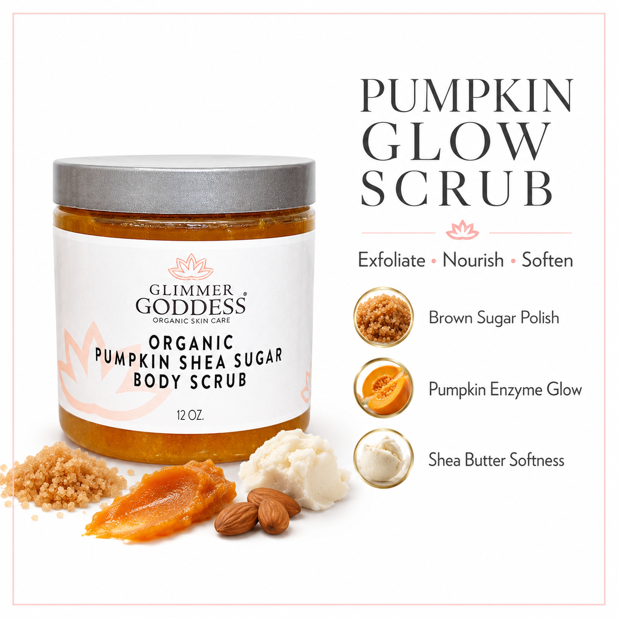 Organic Pumpkin Shea Sugar Body Scrub – Fall Scented Exfoliator - Trending Wellness Store