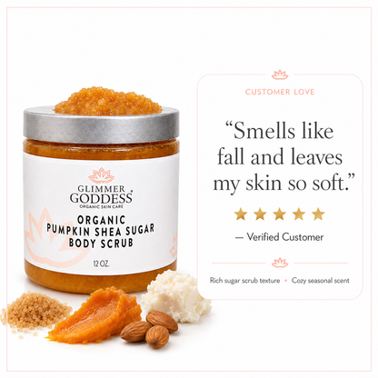 Organic Pumpkin Shea Sugar Body Scrub – Fall Scented Exfoliator - Trending Wellness Store