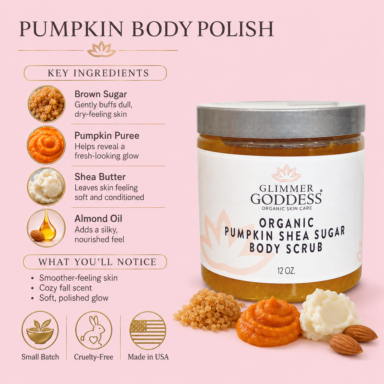 Organic Pumpkin Shea Sugar Body Scrub – Fall Scented Exfoliator - Trending Wellness Store