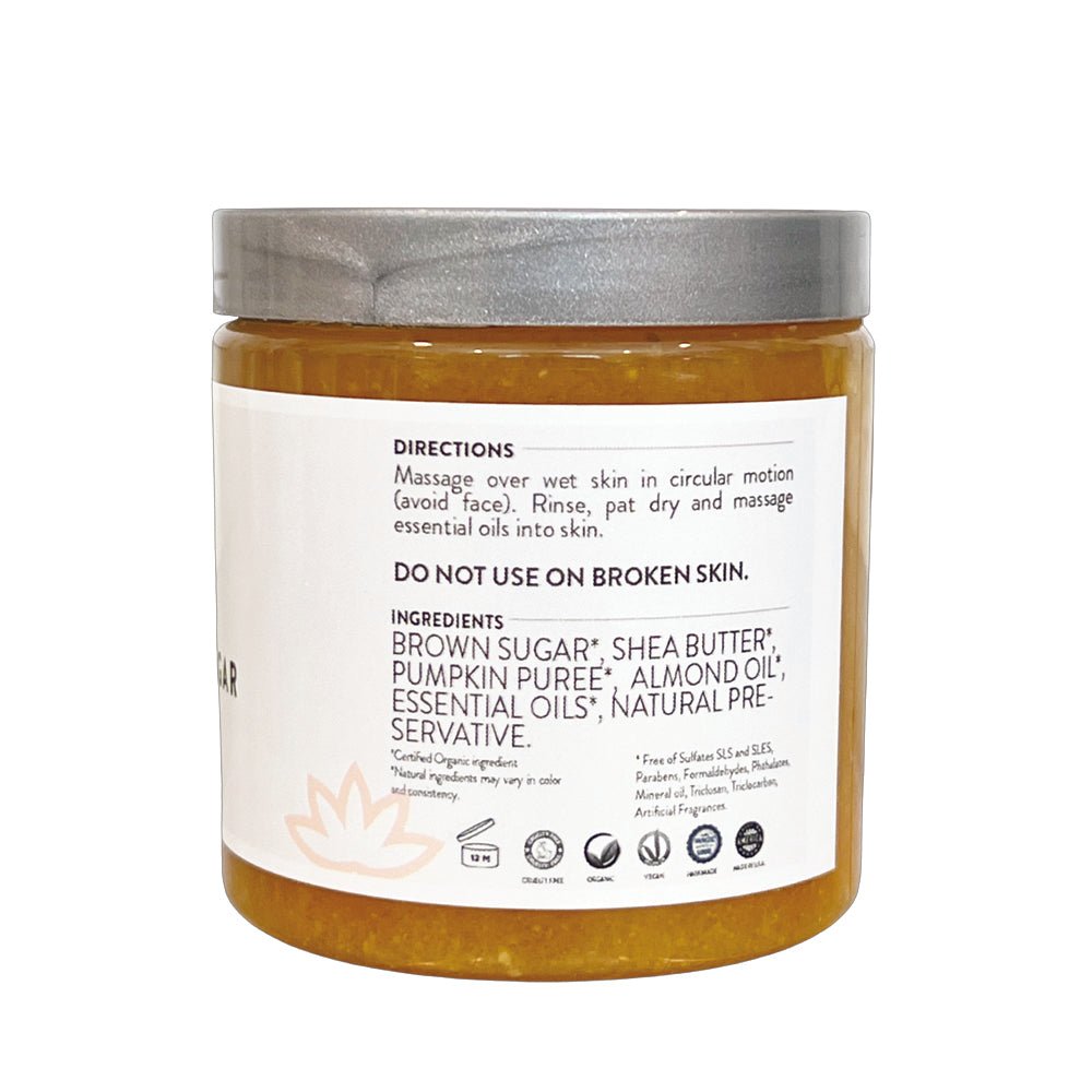 Organic Pumpkin Shea Sugar Body Scrub – Fall Scented Exfoliator for Glowing, Smooth Skin - Trending Wellness Store