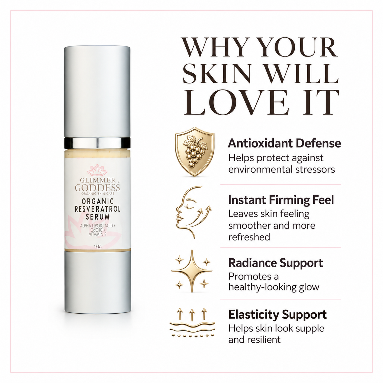 Organic Resveratrol Serum – Instant Firming - Trending Wellness Store