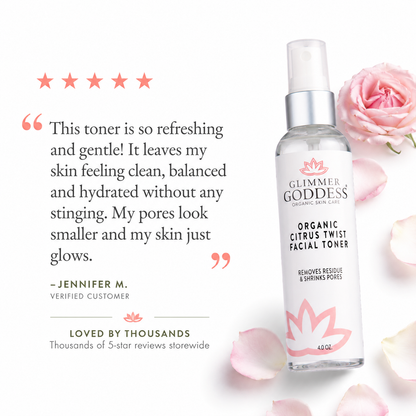 Organic Rose Water Facial Toner – Citrus Twist Toner with Witch Hazel & Aloe for Pore Tightening - Trending Wellness Store