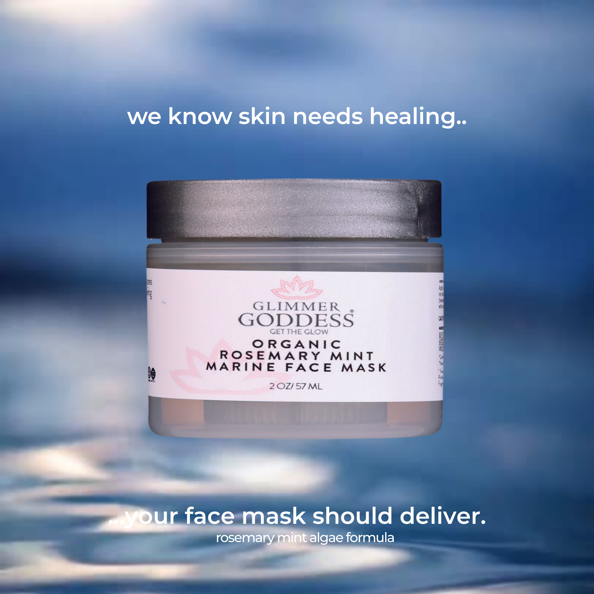 Organic Rosemary Mint Algae Face Mask for Acne & Rosacea - Trending Wellness Store