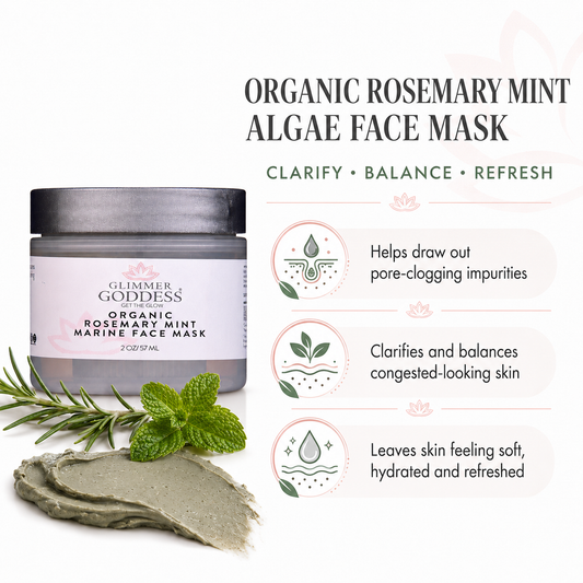 Organic Rosemary Mint Algae Face Mask for Acne & Rosacea - Trending Wellness Store