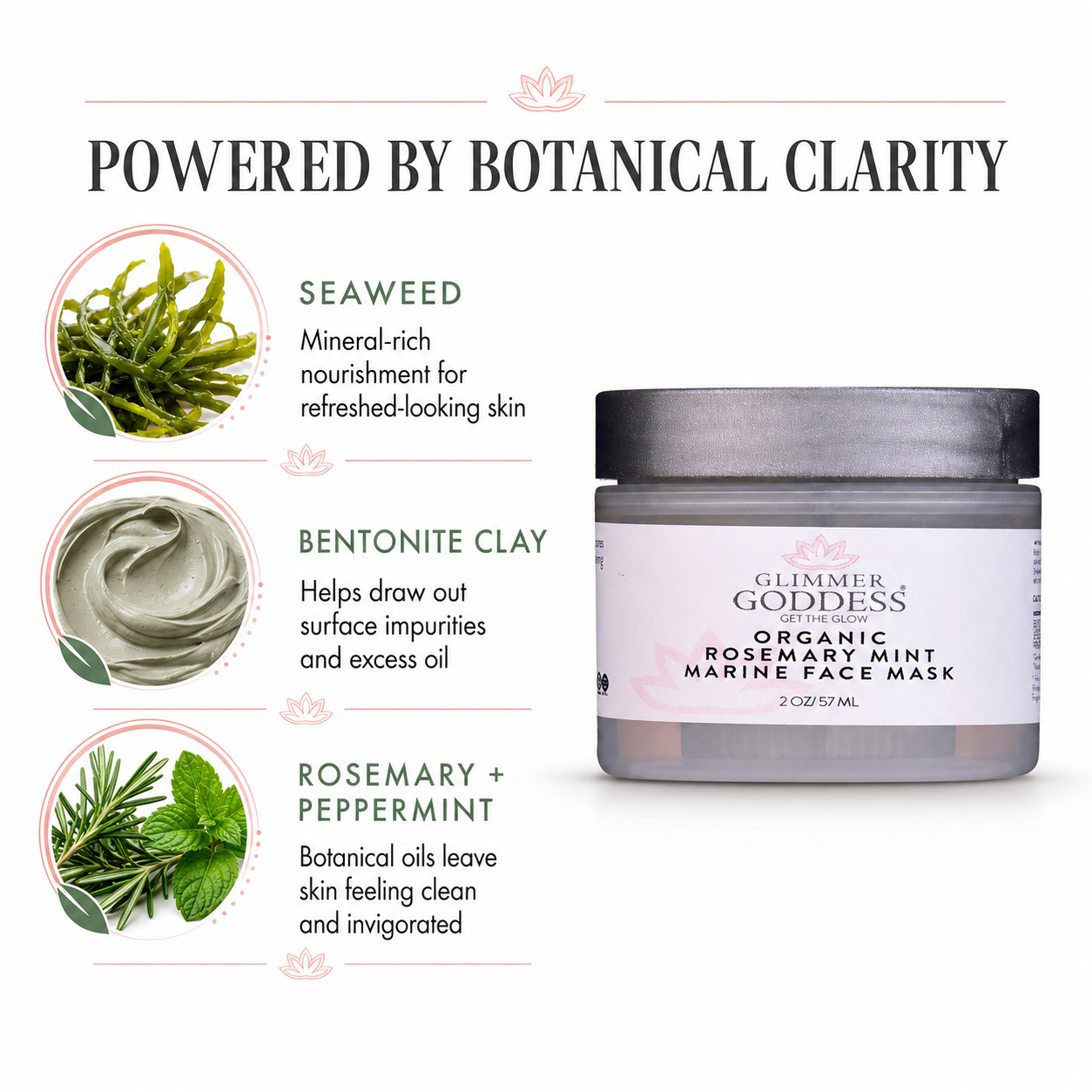 Organic Rosemary Mint Algae Face Mask for Acne & Rosacea - Trending Wellness Store