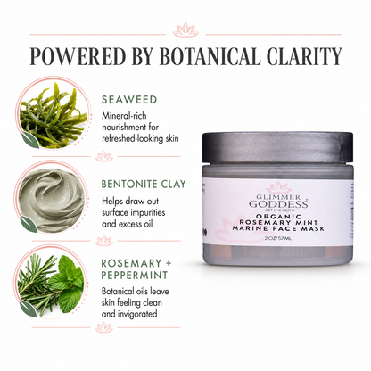 Organic Rosemary Mint Algae Face Mask for Acne & Rosacea - Trending Wellness Store