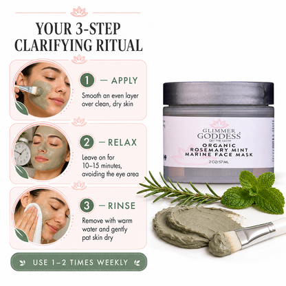 Organic Rosemary Mint Algae Face Mask for Acne & Rosacea - Trending Wellness Store