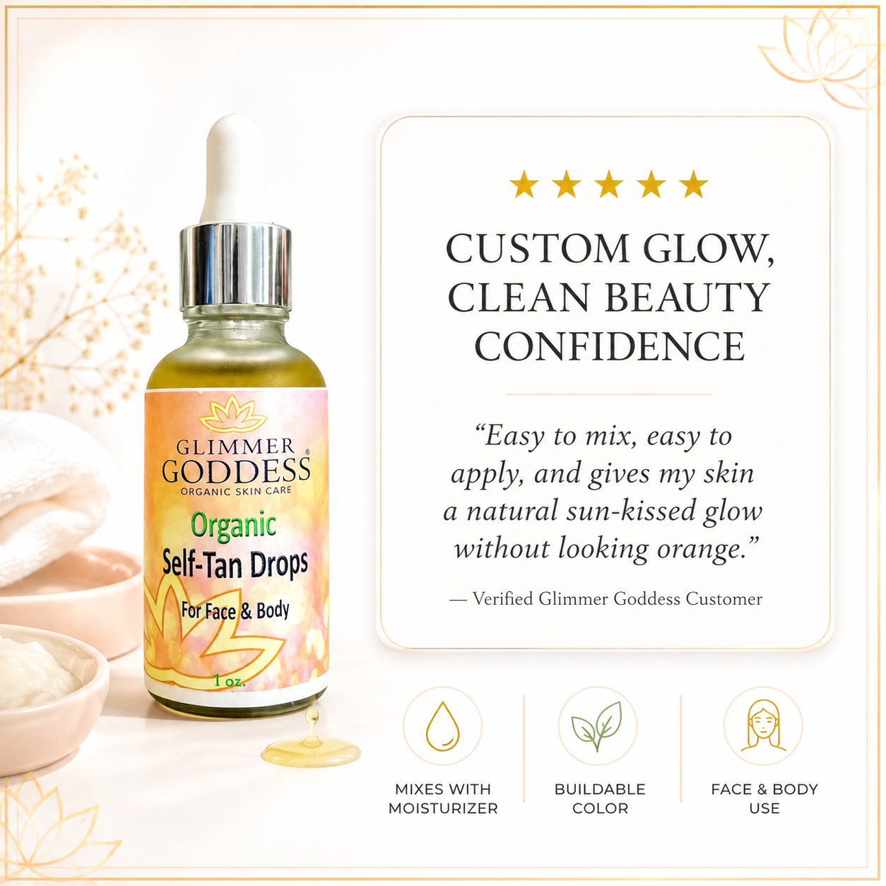Organic Self Tan Drops – Fast Glow - Trending Wellness Store