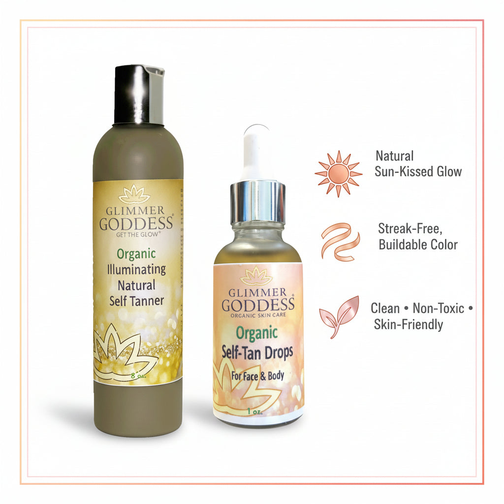 Organic Self Tanner & Self Tan Drops Bundle – Natural Sunless Tanning Kit - Trending Wellness Store