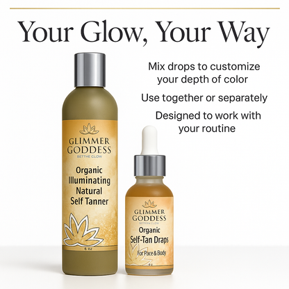 Organic Self Tanner & Self Tan Drops Bundle – Natural Sunless Tanning Kit - Trending Wellness Store