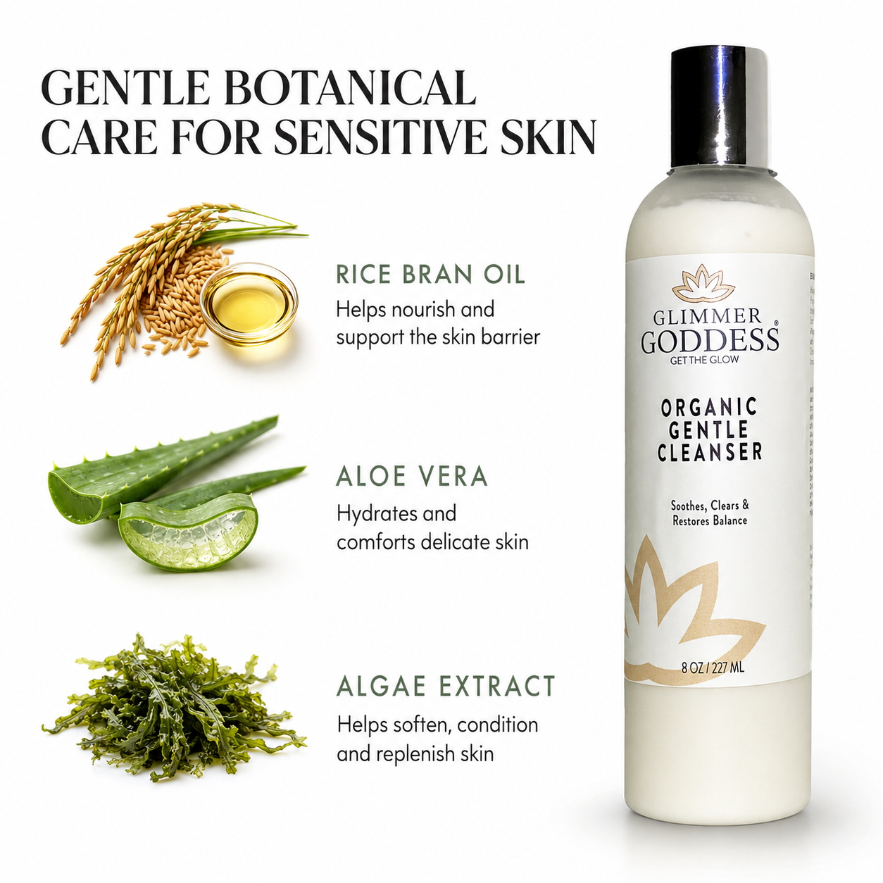 Organic Sensitive Skin Cleanser – Gentle AHA Face Wash - Trending Wellness Store