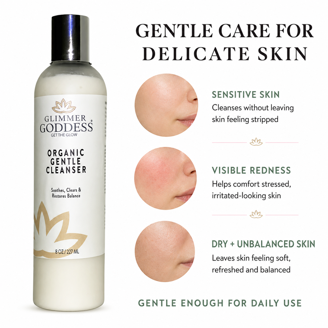 Organic Sensitive Skin Cleanser – Gentle AHA Face Wash - Trending Wellness Store