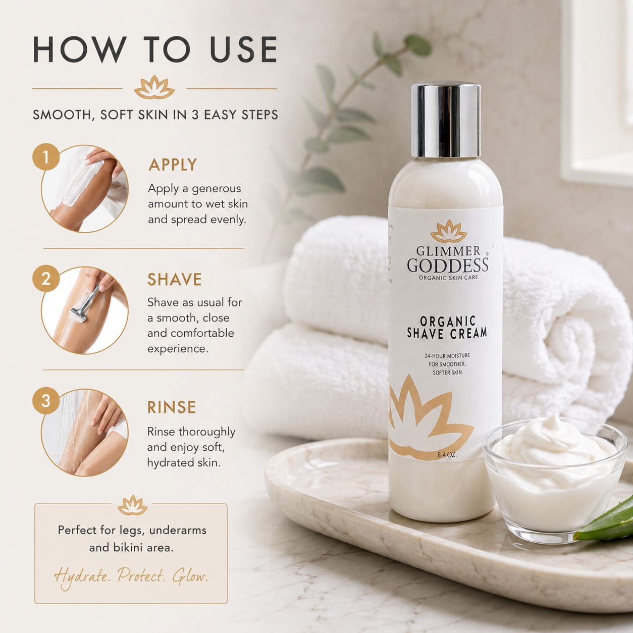 Organic Shave Cream for Sensitive Skin – Hydrating Formula - Trending Wellness Store