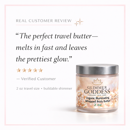 Organic Shimmering Body Butter 2 oz – Travel Size - Trending Wellness Store
