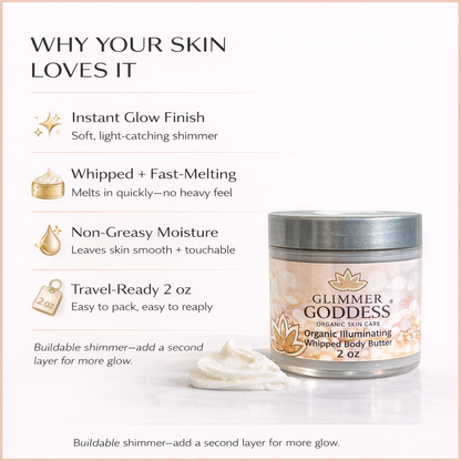 Organic Shimmering Body Butter 2 oz – Travel Size - Trending Wellness Store