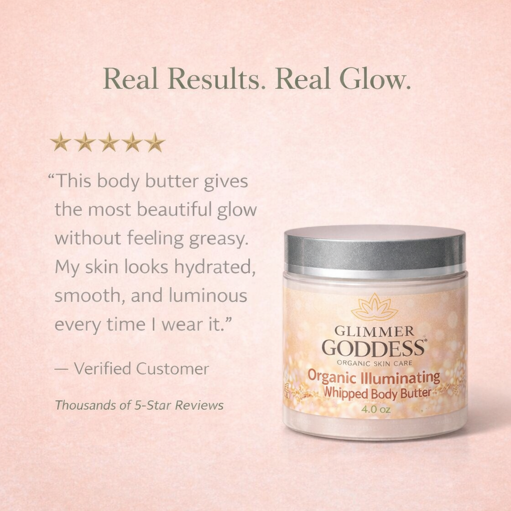 Organic Shimmering Body Butter – Radiant Glow + Deep Hydration - Trending Wellness Store