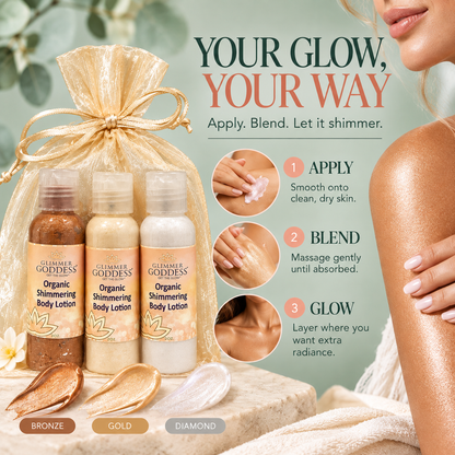 Organic Shimmer Body Lotion Travel Size Gift Set - Trending Wellness Store