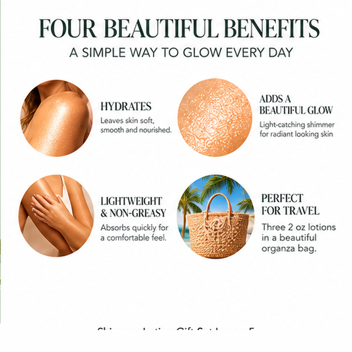 Organic Shimmer Body Lotion Travel Size Gift Set - Trending Wellness Store