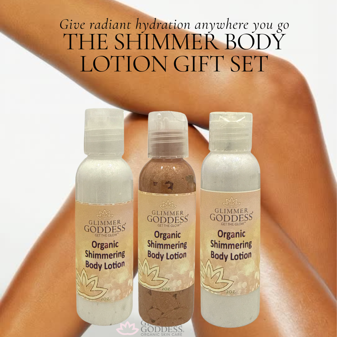 Organic Shimmer Body Lotion Travel Size Gift Set - Trending Wellness Store