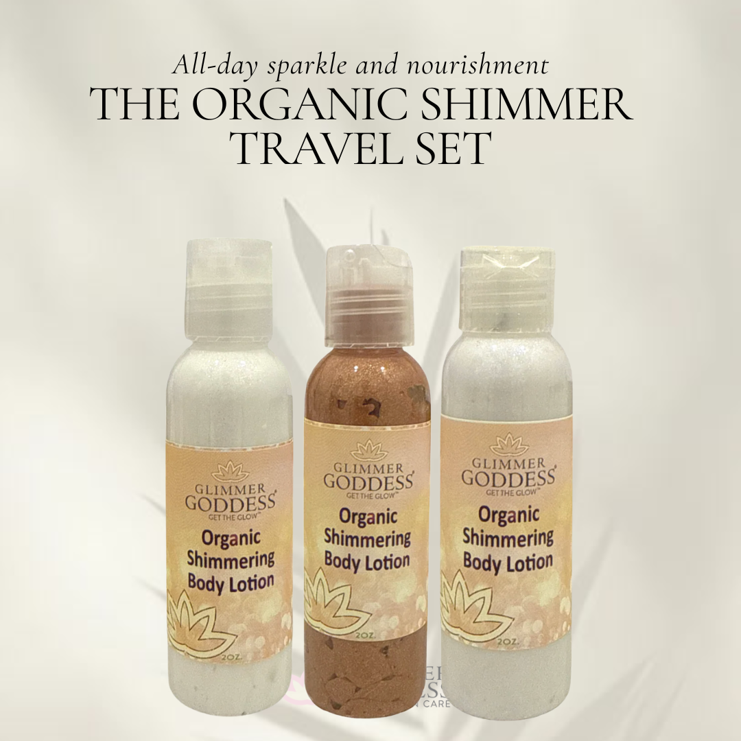 Organic Shimmer Body Lotion Travel Size Gift Set - Trending Wellness Store