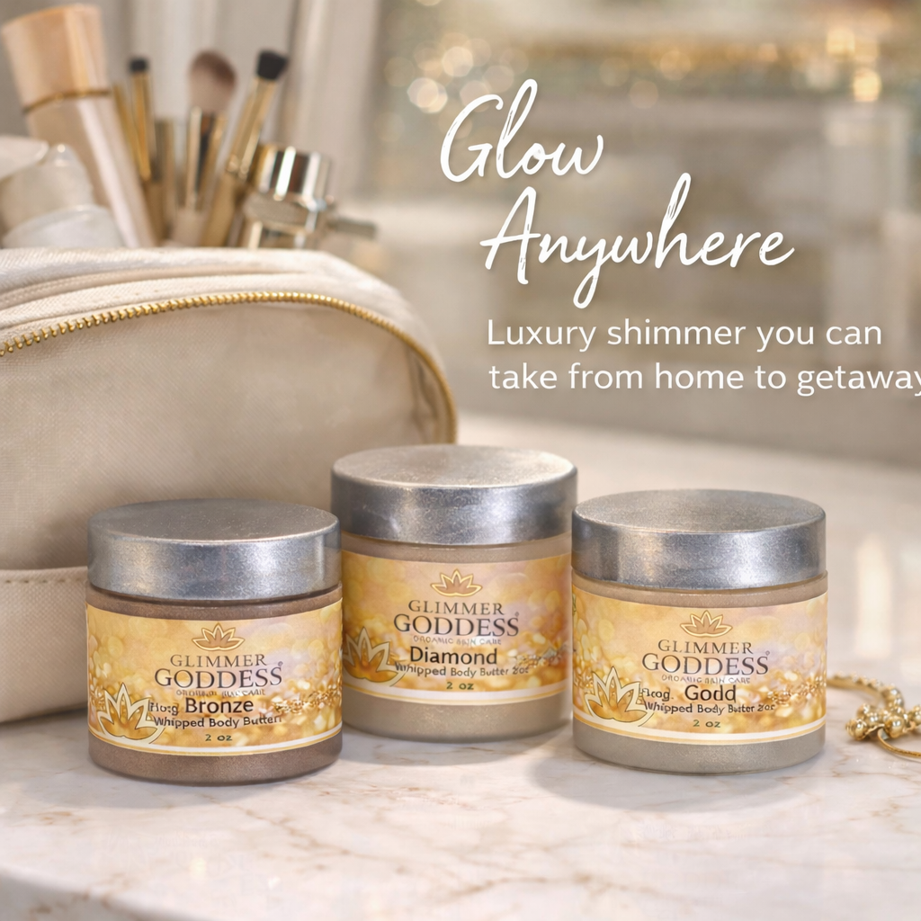 Organic Shimmering Body Butter Trio – 3 x 2 oz Travel Set - Trending Wellness Store