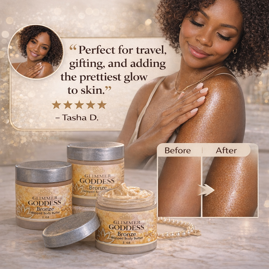 Organic Shimmering Body Butter Trio – 3 x 2 oz Travel Set - Trending Wellness Store