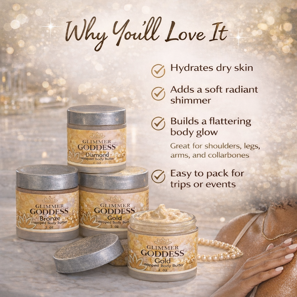 Organic Shimmering Body Butter Trio – 3 x 2 oz Travel Set - Trending Wellness Store