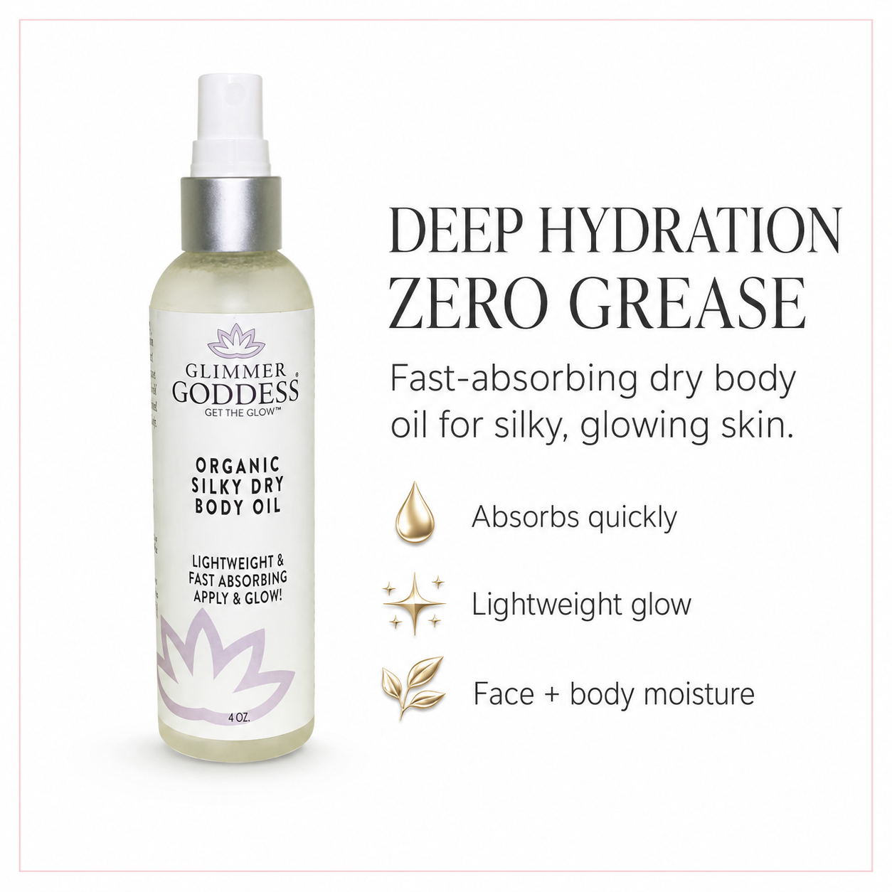 Organic Silky Dry Body Oil – Fast-Absorbing Formula - Trending Wellness Store