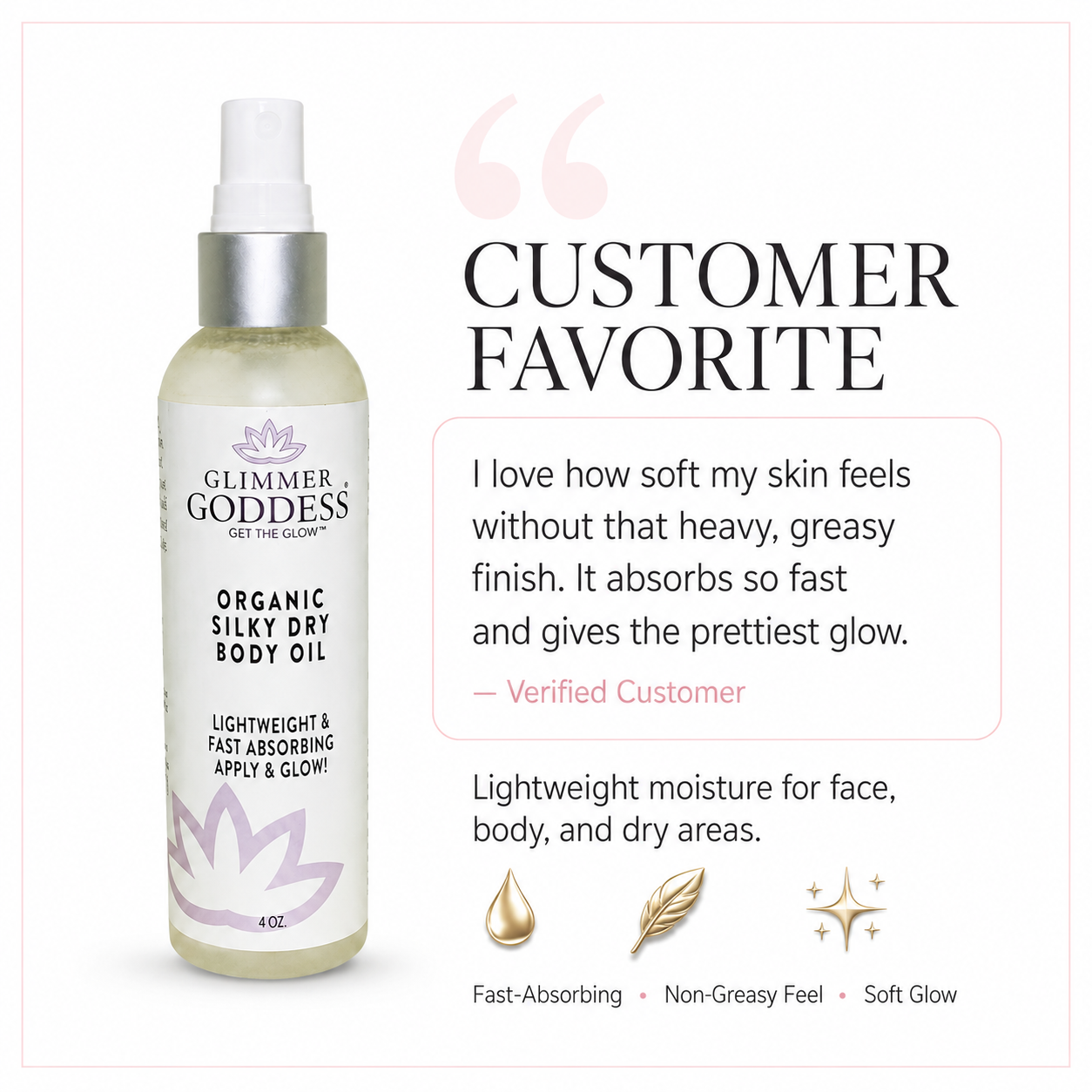 Organic Silky Dry Body Oil – Fast-Absorbing Formula - Trending Wellness Store