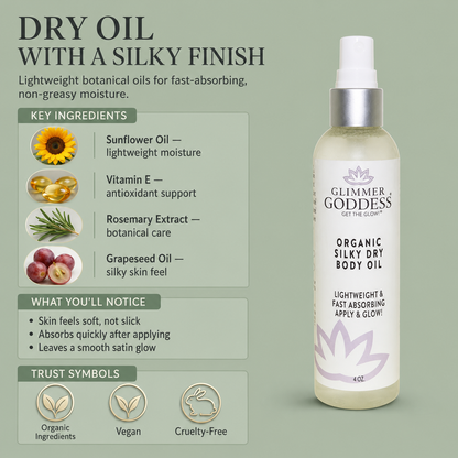 Organic Silky Dry Body Oil – Fast-Absorbing Formula - Trending Wellness Store