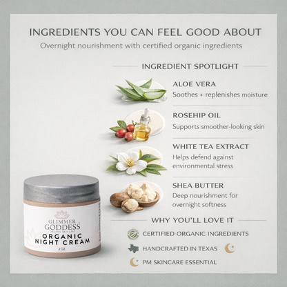 Organic Skin Renewal Night Cream 2 oz – Anti-Aging - Trending Wellness Store