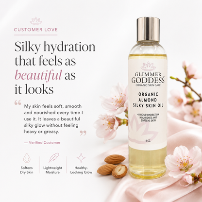 Organic Sweet Almond Silky Skin Oil – 48 Hour Hydration - Trending Wellness Store