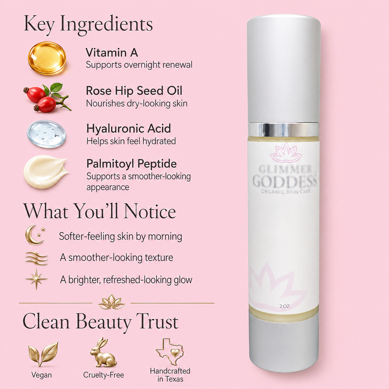 Organic Vitamin A Microcaps Night Cream – Brightening Anti-Aging Treatment - Trending Wellness Store