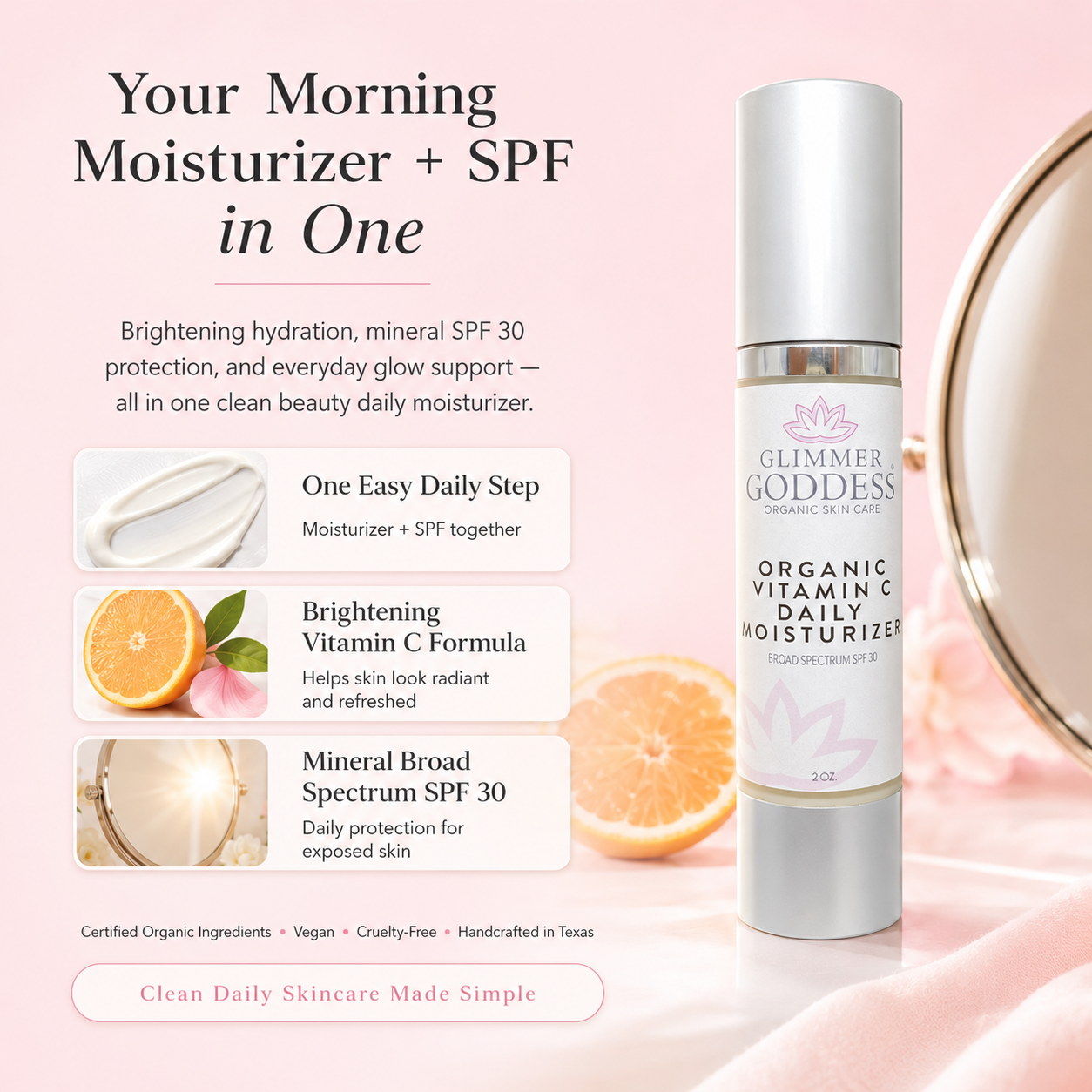 Organic Vitamin C Daily Moisturizer SPF 30 – Brightening Formula - Trending Wellness Store
