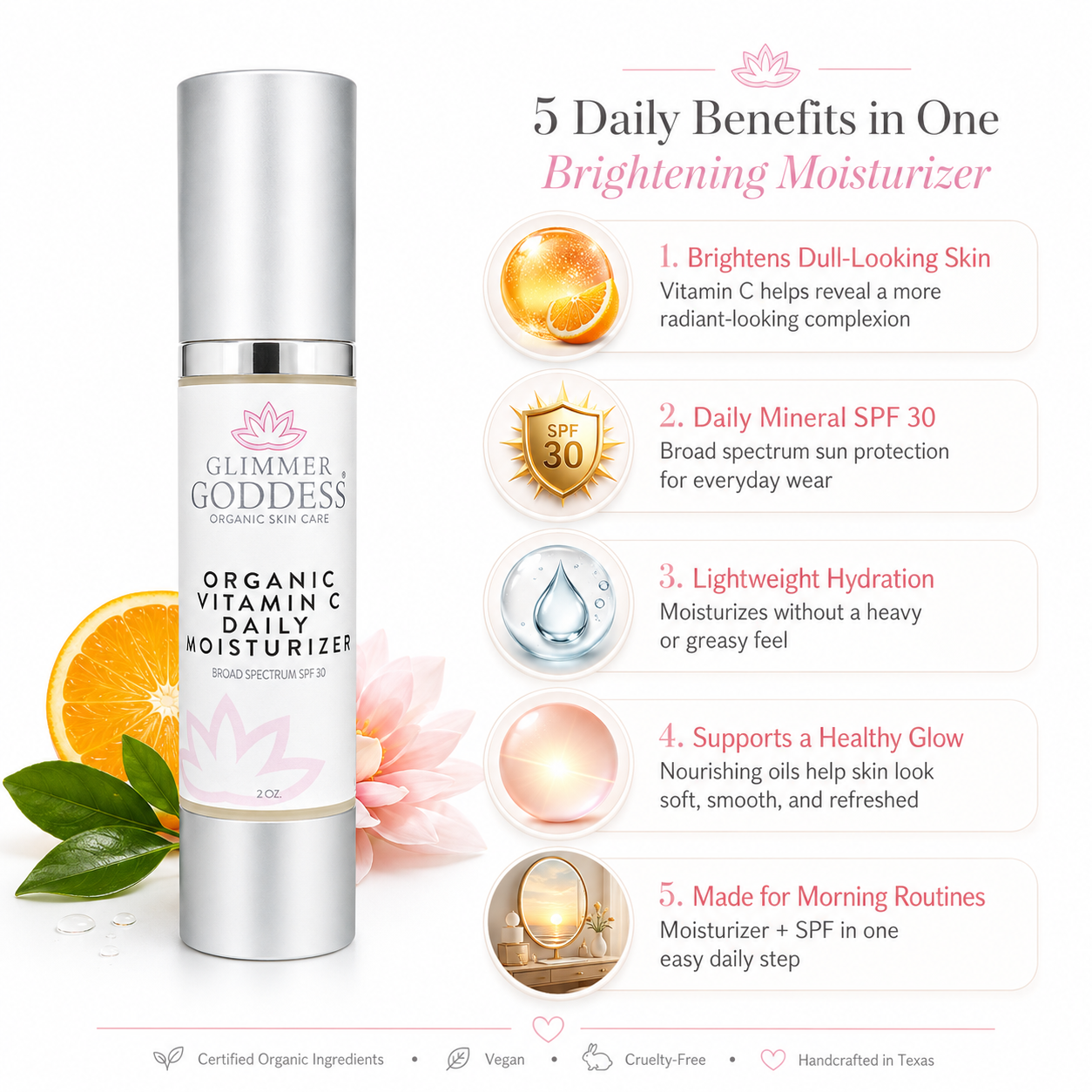 Organic Vitamin C Daily Moisturizer SPF 30 – Brightening Formula - Trending Wellness Store