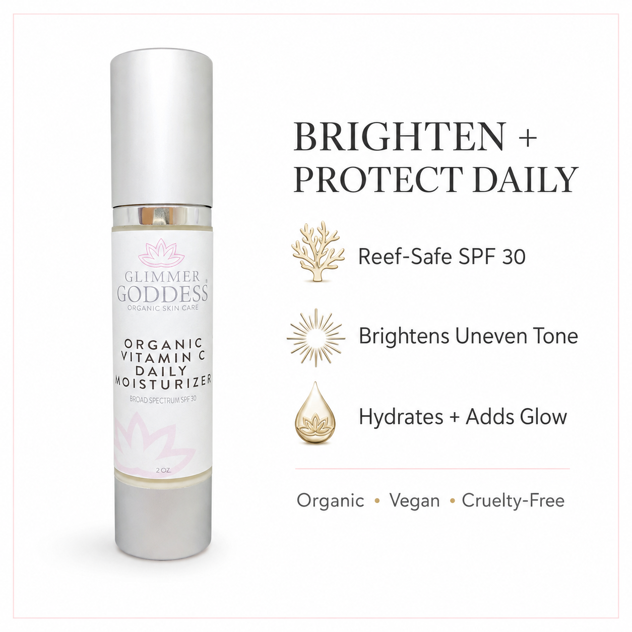 Organic Vitamin C Daily Moisturizer SPF 30 – Brightening Formula - Trending Wellness Store