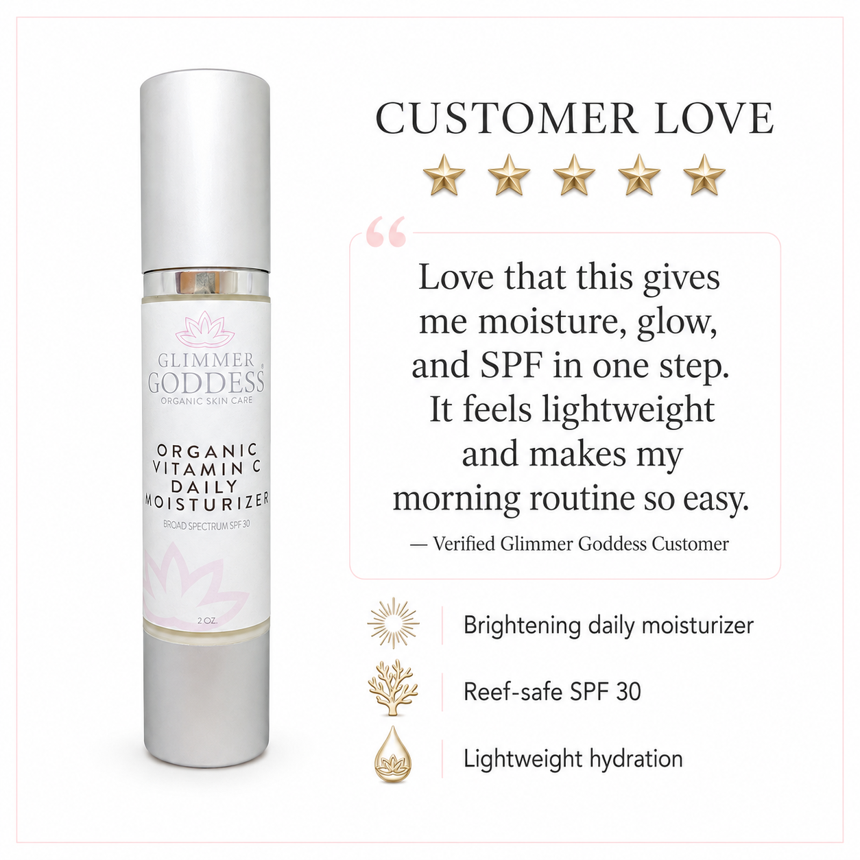 Organic Vitamin C Daily Moisturizer SPF 30 – Brightening Formula - Trending Wellness Store