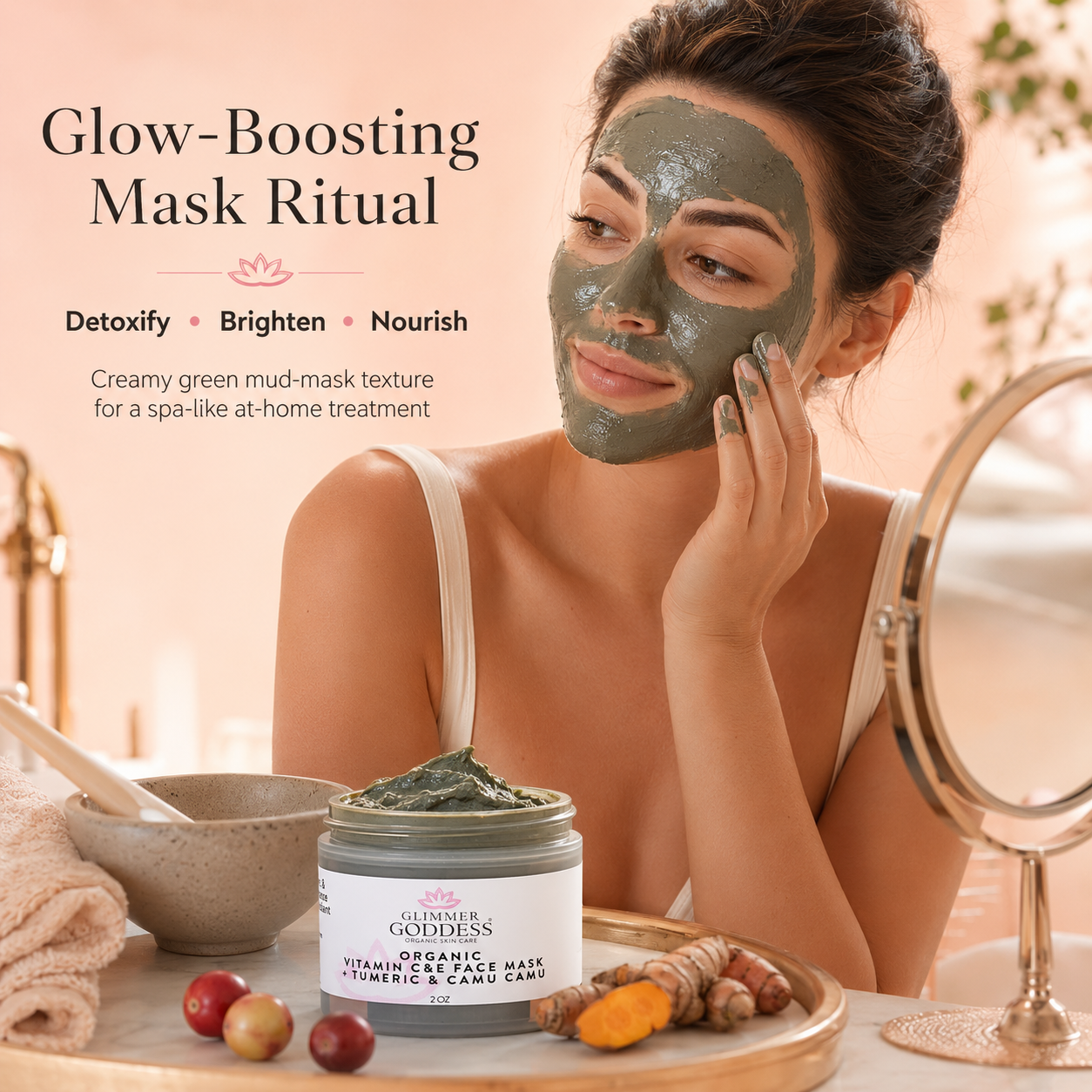 Organic Vitamin C & E Brightening Face Mask - Trending Wellness Store