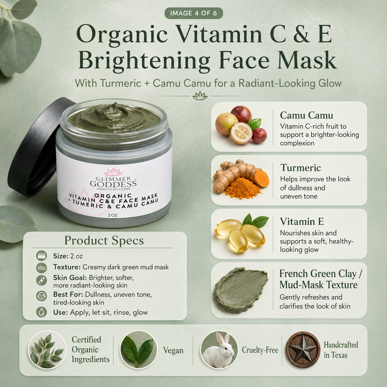 Organic Vitamin C & E Brightening Face Mask - Trending Wellness Store
