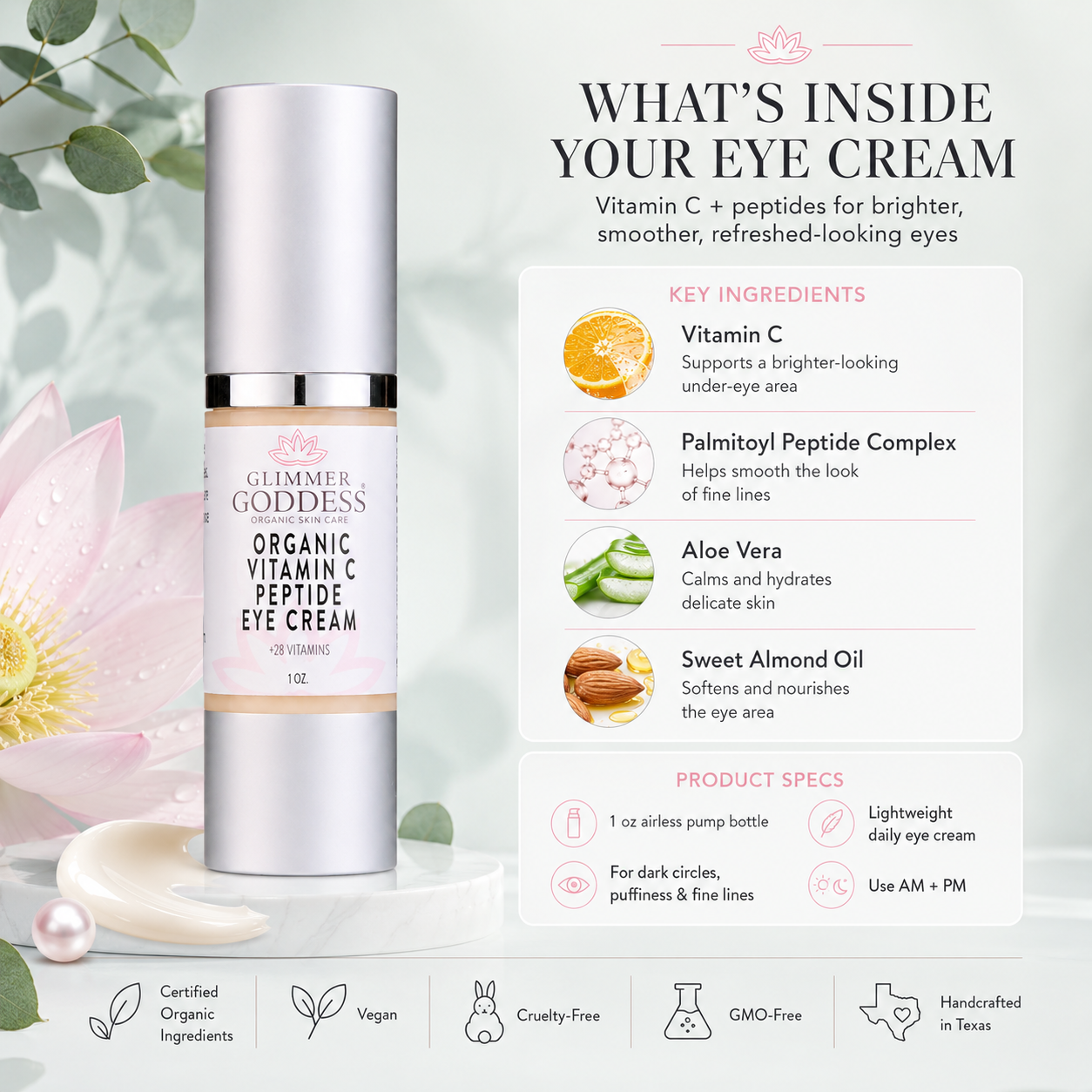 Organic Vitamin C Eye Serum – Peptide Treatment for Dark Circles - Trending Wellness Store
