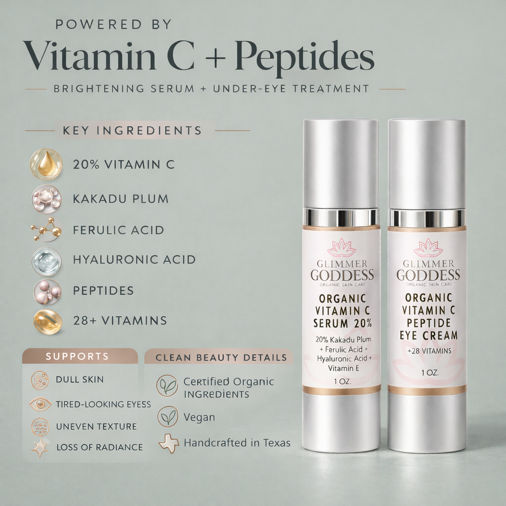 Organic Vitamin C Glow Duo – 20% Vitamin C + Peptide Eye Serum - Trending Wellness Store