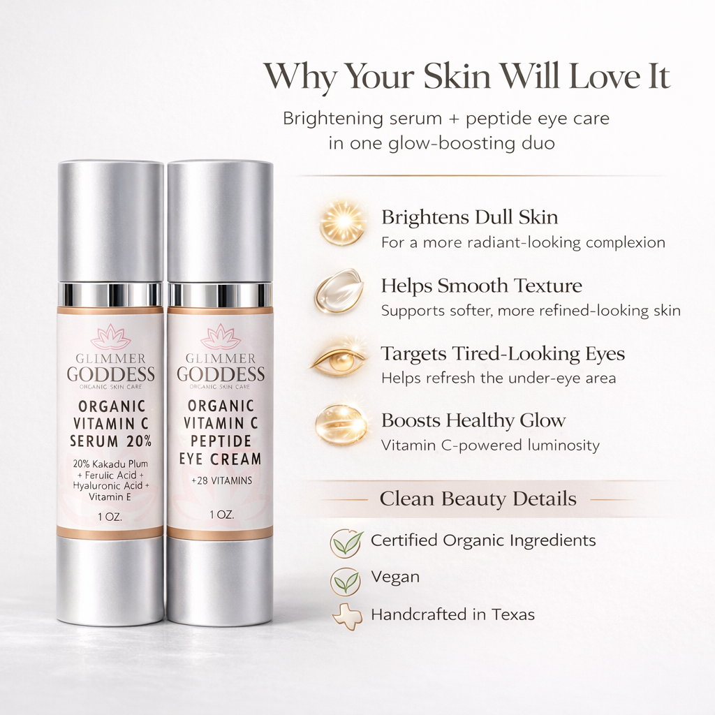 Organic Vitamin C Glow Duo – 20% Vitamin C + Peptide Eye Serum - Trending Wellness Store