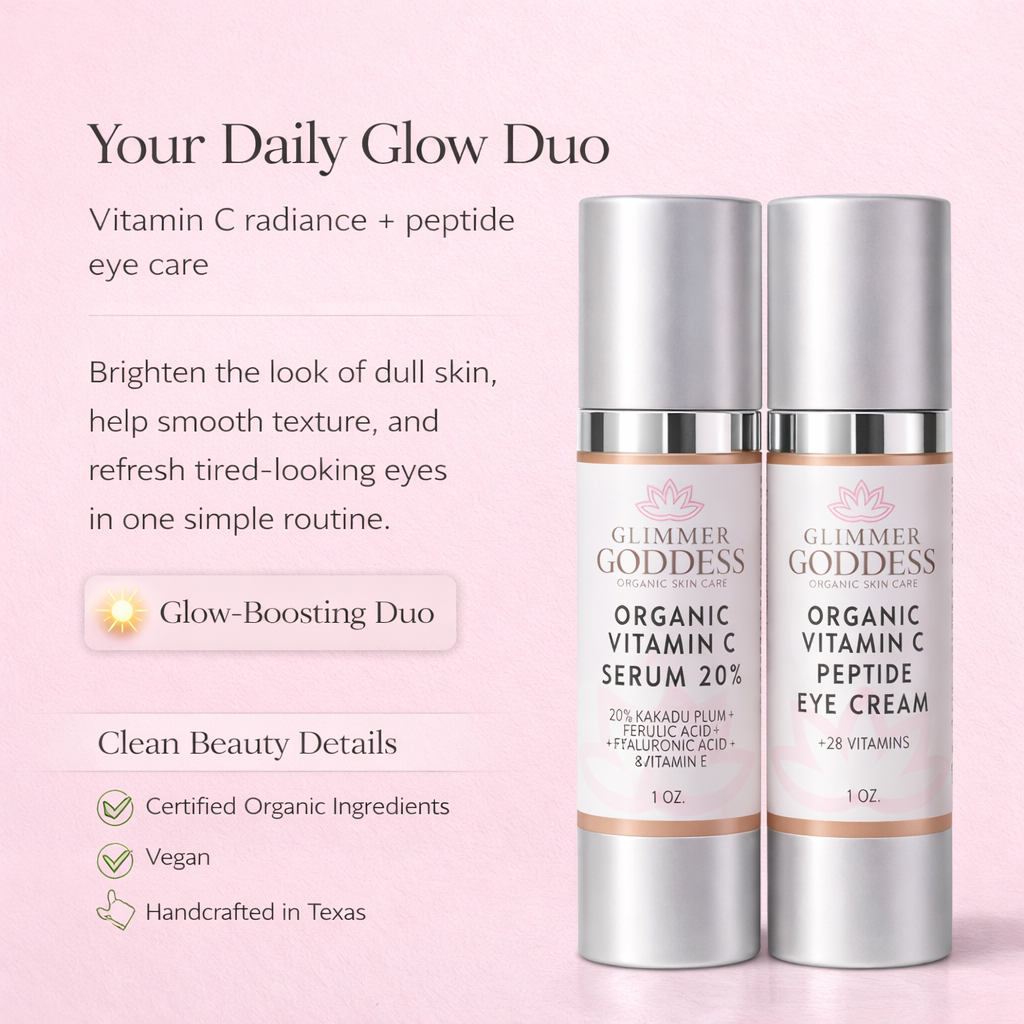 Organic Vitamin C Glow Duo – 20% Vitamin C + Peptide Eye Serum - Trending Wellness Store