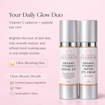 Organic Vitamin C Glow Duo – 20% Vitamin C + Peptide Eye Serum - Trending Wellness Store