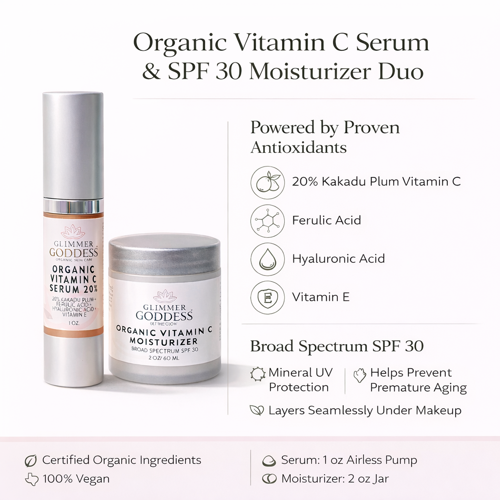 Organic Vitamin C Serum & SPF 30 Moisturizer Duo - Trending Wellness Store