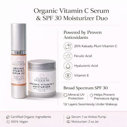 Organic Vitamin C Serum & SPF 30 Moisturizer Duo - Trending Wellness Store