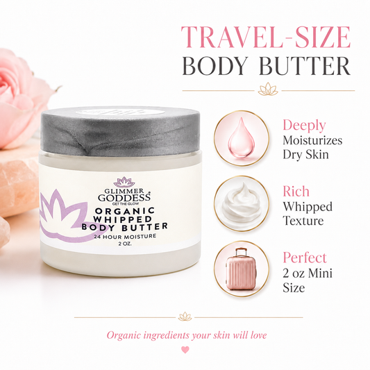 Organic Whipped Body Butter 2 oz – Mini Travel Size for Dry Skin & Eczema - Trending Wellness Store