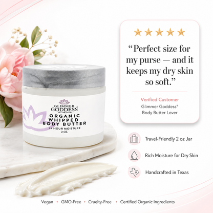 Organic Whipped Body Butter 2 oz – Mini Travel Size for Dry Skin & Eczema - Trending Wellness Store
